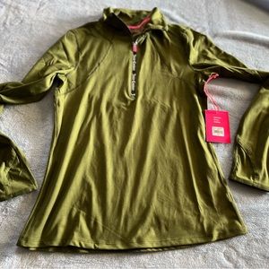 Juicy couture sport quarter zip workout top nwt S Thumbholes